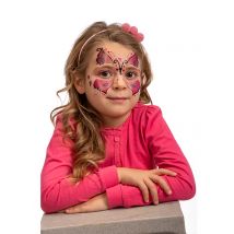 Tatouages Adhésifs Papillon Enfant - Thème: Animaux Et Petites Bêtes - Couleur: Rose - Taille: Taille Unique