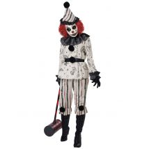 Déguisement Clown Sinistre Luxe Adulte - Thème: Clowns, Cirque - Couleur: Blanc - Taille: XL