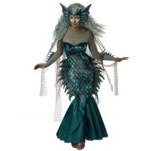 Déguisement Sirène Malfaisante Luxe Femme - Thème: Mondes Féeriques - Couleur: Bleu - Taille: S (38/40)