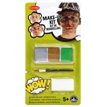 Kit Maquillage Militaire Avec Pinceau Et Éponge Enfant - Thème: Carnaval - Couleur: Vert - Taille: Taille Unique