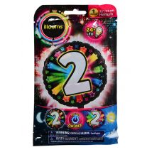 Ballon Aluminium Chiffre 2 Multicolore Led Illooms 50 Cm - Thème: Couleurs - Multicolore