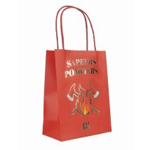 4 Sacs cadeaux en papier Pompier 20 cm