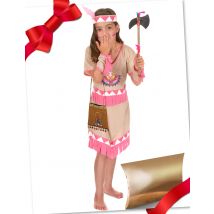 Coffret cadeau déguisement indienne rose avec accessoires fille