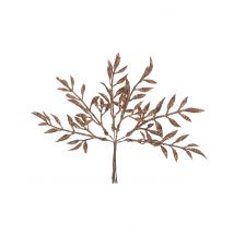 6 Branches Sur Tige Paillettes Chocolat 18 Cm - Taille: Taille Unique