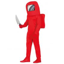 Déguisement astronaute de jeux vidéo rouge adolescent