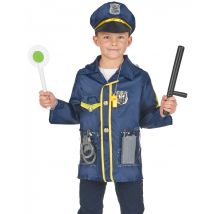 Kit Déguisement Et Accessoires De Policier Enfant - Thème: Idées Cadeaux - Couleur: Bleu - Taille: Taille Unique
