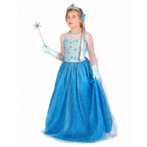Déguisement Et Accessoires De Princesse Des Glaces Bleue Fille - Thème: Idées Cadeau Filles - Couleur: Bleu - Taille: 8 - 10 ans