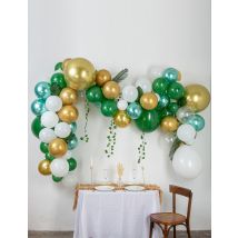 Kit Arche De 86 Ballons Tropicale Avec Lierre, Palmier Et Monstera - Taille: Taille Unique