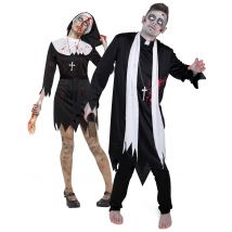Déguisement De Couple Religieux Zombies Halloween Couple - Thème: Magie Et Horreur - Couleur: Noir - Taille: Taille Unique