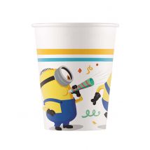 8 Gobelets En Carton Minions 200 Ml - Thème: Anniversaire - Couleur: Blanc - Taille: Taille Unique