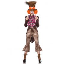 Déguisement Chapelière Dérangé Luxe Femme - Thème: Clowns, Cirque - Couleur: Multicolore - Taille: S (36)
