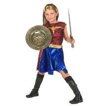 Déguisement Guerrière Amazone Fille - Thème: Comic - Couleur: Bleu - Taille: S 4-6 ans (110-120 cm)