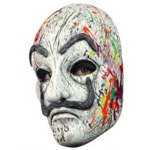 Masque Braqueur Avec Tâches Néon Uv Luxe Adulte - Thème: Héros Et Super Méchants - Couleur: Argenté / gris - Taille: Taille Unique