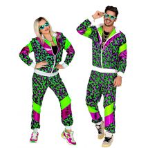 Déguisement Survêtement Imprimé Léopard Fluo Adulte - Thème: Années 80 : Pop, Fluo - Couleur: Multicolore - Taille: L