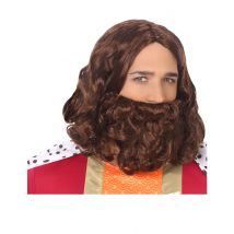 Perruque Et Barbe Châtain Jesus Adulte - Thème: Religions - Couleur: Marron - Taille: Taille Unique