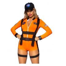 Déguisement Astronaute Combishort Sexy Femme - Thème: Uniforme - Couleur: Noir - Taille: XS (34)