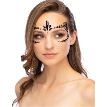 Strass Adhésifs Pour Visage Chat Noir - Thème: Strass Et Paillettes - Couleur: Noir - Taille: Taille Unique