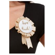 Badge Team Bride Doré - Rose - Taille: Taille Unique