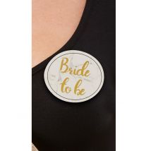 Lot De 5 Badges Pour Evjf Blanc Et Or - Thème: Humour - Couleur: Blanc - Taille: Taille Unique