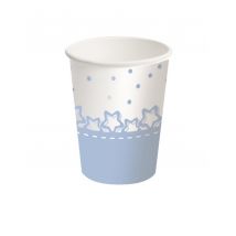 8 Gobelets En Carton Étoiles Bleues 250 Ml - Thème: Anniversaire - Bleu