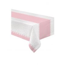 Nappe En Papier Cœurs Roses 120 X 180 Cm - Thème: Anniversaire - Rose