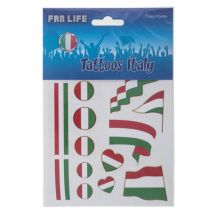 Tatouages Temporaires Supporter Italie - Thème: Nationalité Et Supporters - Couleur: Blanc - Taille: Taille Unique
