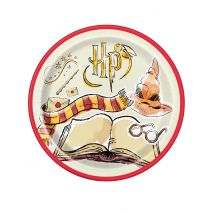 8 Assiettes En Carton Motifs Harry Potter 23 Cm - Thème: Magie Et Horreur - Multicolore