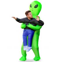 Déguisement Gonflable Porté Par Un Alien Adulte - Thème: Espace - Couleur: Vert - Taille: Taille Unique