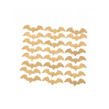 24 Confettis En Bois Chauve-souris Dorées 4 Cm - Thème: Magie Et Horreur - Doré
