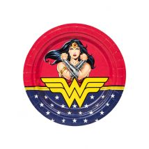 8 Assiettes En Carton Fsc Wonder Woman 23 Cm - Thème: Personnages - Multicolore