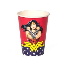 8 Gobelets En Carton Fsc Wonder Woman 210 Ml - Thème: Personnages - Multicolore
