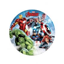 8 Assiettes En Carton Fsc 23 Cm Avengers Mighty - Thème: Héros Et Super Méchants - Multicolore