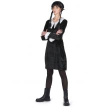 Déguisement Écolière Gothique Velours Noire Femme - Thème: Personnages - Couleur: Noir - Taille: XL