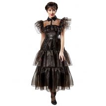 Déguisement Robe De Bal Mercredi Addams Femme - Thème: Halloween - Couleur: Noir - Taille: Small