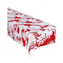 Nappe En Tissus Halloween Ensanglanté 177x134cm - Thème: Halloween - Blanc