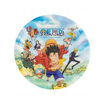 Lot De 8 Assiettes 23 Cm En Carton One Piece - Thème: Héros Et Super Méchants - Multicolore