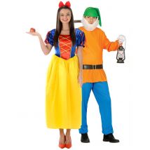 Déguisement De Couple Princesse De Conte Et Nain Adultes - Thème: Héros Et Super Méchants - Couleur: Jaune - Taille: Taille Unique