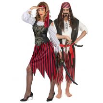 Déguisement De Couple Pirate Corsaire Gipsy Adultes - Thème: Pirates - Couleur: Rouge - Taille: Taille Unique