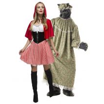 Déguisement De Couple Mère-grand Et Petit Chaperon Adultes - Thème: Contes - Couleur: Rouge - Taille: Taille Unique