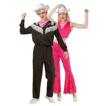 Déguisement De Couple Complet Cowboy Noir Et Rose Adultes - Thème: Héros Et Super Méchants - Couleur: Noir - Taille: Taille Unique
