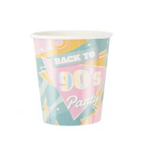 8 Gobelets Carton Années 90 - Thème: Années 90 - Multicolore