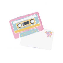 8 Invitations Cassettes Années 90 - Thème: Années 90 - Multicolore