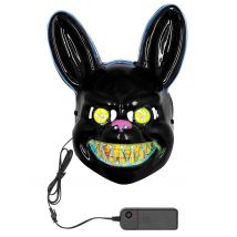 Masque Led Lapin Tueur Adulte - Thème: Animaux Et Petites Bêtes - Couleur: Noir - Taille: Taille Unique