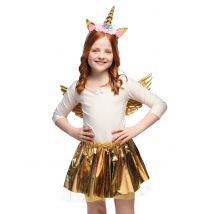 Set De Licorne Dorée Enfant - Thème: Mondes Féeriques - Couleur: Doré - Taille: Taille Unique