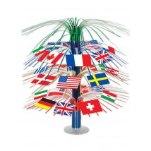 Centre De Table Drapeaux Pays Du Monde 45 Cm - Thème: Nationalité Et Supporters - Multicolore