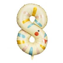 Ballon Aluminium Serpent Chiffre 8 - Thème: Animaux Et Petites Bêtes - Multicolore