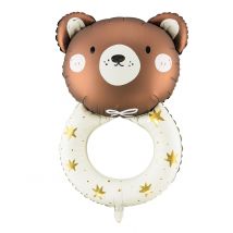 Ballon Aluminium Hochet Petit Ours 61 X 88 Cm - Thème: Animaux Et Petites Bêtes - Marron
