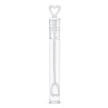 48 Flacons à bulles en forme de coeur mariage blanc