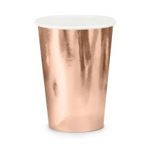 6 Gobelets Rose Gold 220 Ml - Thème: Strass Et Paillettes - Rose