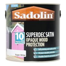 Sadolin - Superdec Opaque Wood Protection Satin Super White - 2.5L